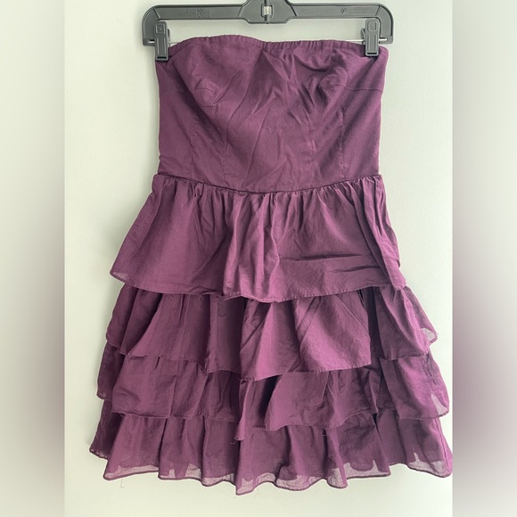 Express Deep Purple Ruffle Dress - Picture 1 of 4